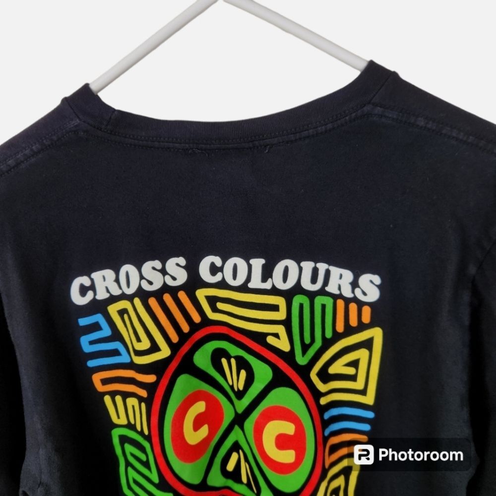 Cross Colours Womens Love In Color Long Sleeve Crop Top Shirt Size Small - Picture 7 of 8
